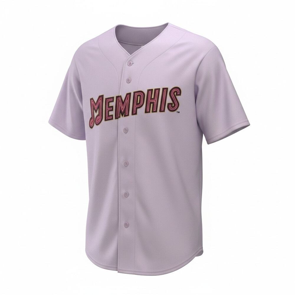 OT Sports Large Memphis Redbirds White Short Sleeve Button Up Baseball Jersey